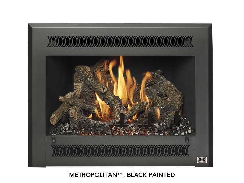 Stock Image - Fireplace X Gas Insert Traditional