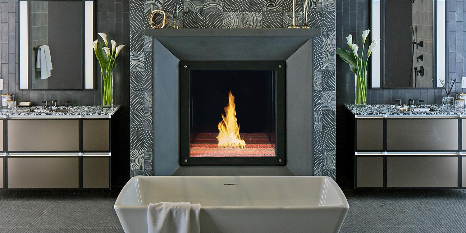 Stock Image - DaVinci Gas Fireplace|Outdoor Fire Square