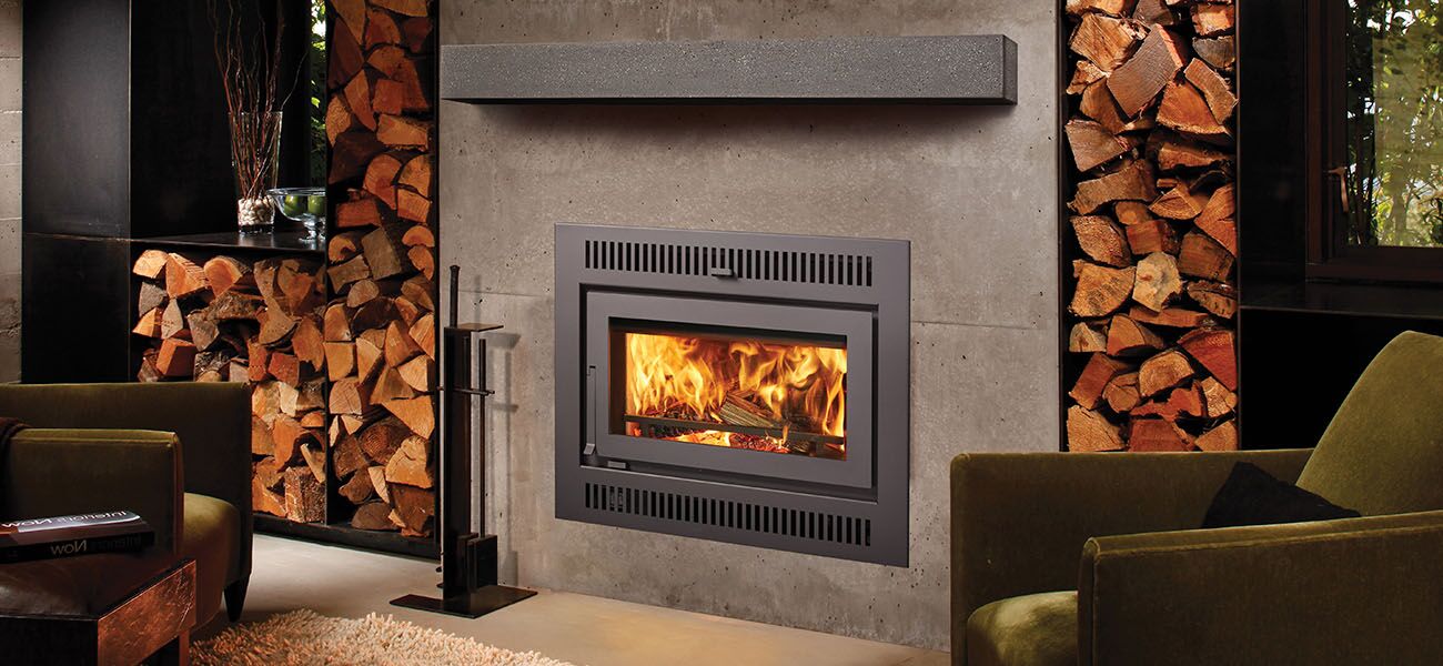 Stock Image - Fireplace X Wood Fireplace Contemporary