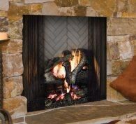 Stock Image - Majestic Wood Fireplace