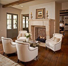Stock Image - Earthcore Gas Fireplace Masonry Fireplace