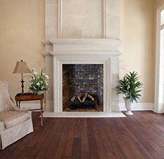 Stock Image - Earthcore Gas Fireplace Masonry Fireplace