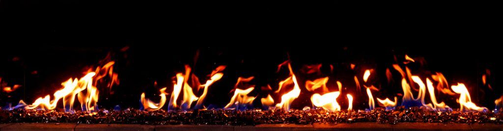 Stock Image - Earthcore Gas Fireplace Masonry Fireplace