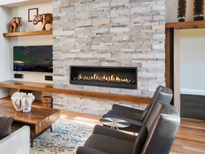Stock Image - Fireplace X Gas Fireplace Linear
