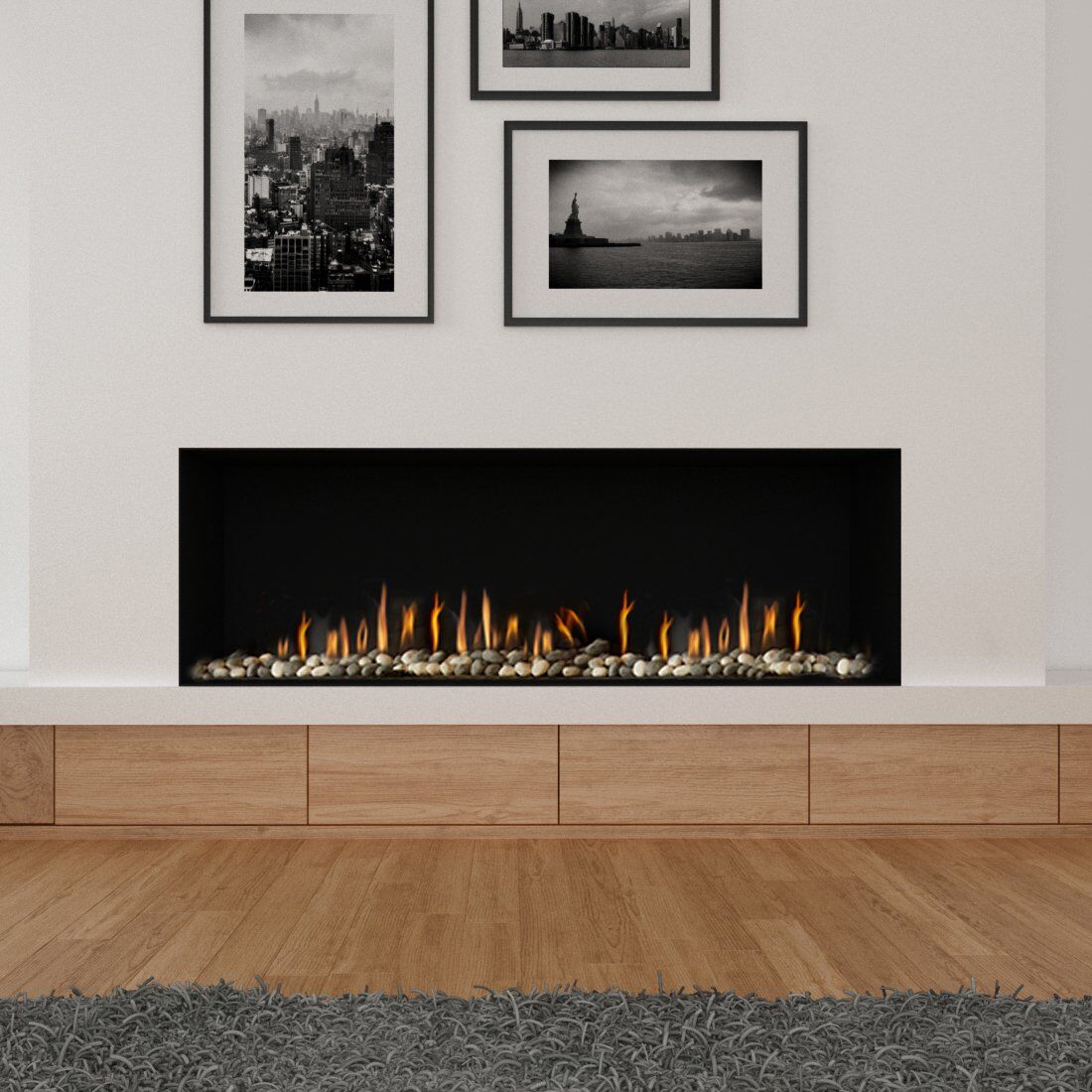 Stock Image - Ortal Gas Fireplace Linear