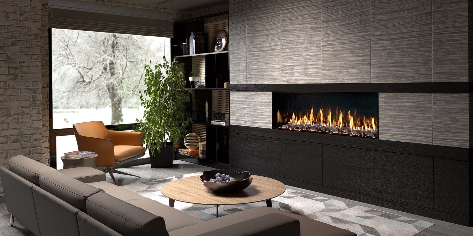 Stock Image - DaVinci Gas Fireplace|Outdoor Fire Linear