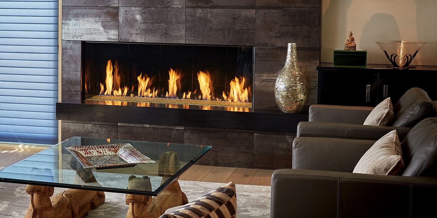 Stock Image - DaVinci Gas Fireplace|Outdoor Fire Linear
