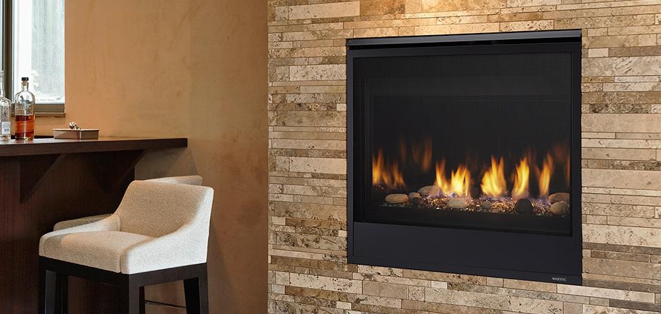 Stock Image - Majestic Gas Fireplace