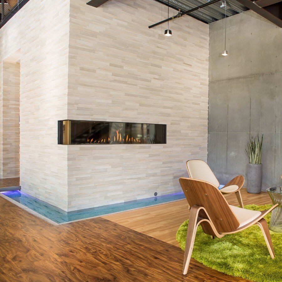 Stock Image - Ortal Gas Fireplace Corner