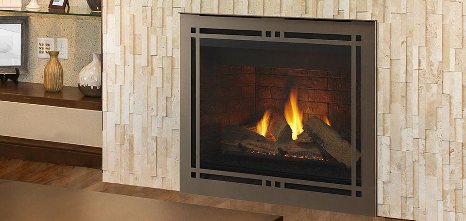 Stock Image - Majestic Gas Fireplace