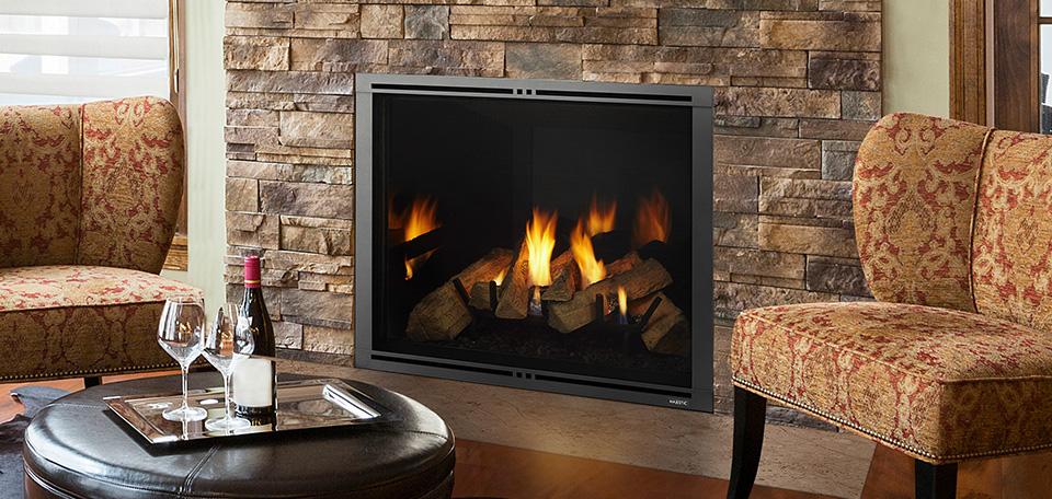 Stock Image - Majestic Gas Fireplace